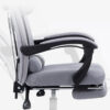 Ergonomiczny, obrotowy fotel z podnóżkiem i zagłówkiem, wentylacja - czarny