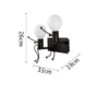 Lampa ścienna podwójna / Kinkiet Loft podwójny - czarna, typ II