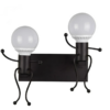 Lampa ścienna podwójna / Kinkiet Loft podwójny - czarna, typ II