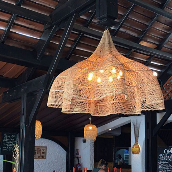 Lampa wisząca pleciona Premium rattanowa - 60 cm - kolor naturalny