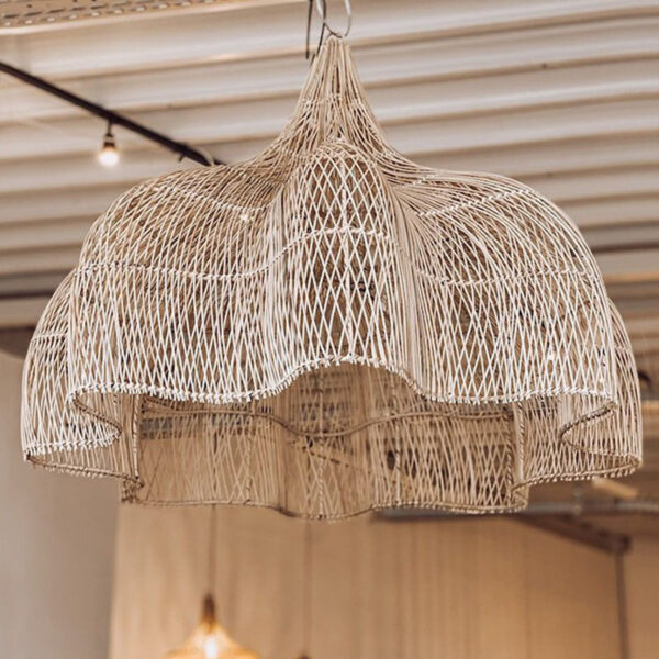 Lampa wisząca pleciona Premium rattanowa - 60 cm - kolor naturalny