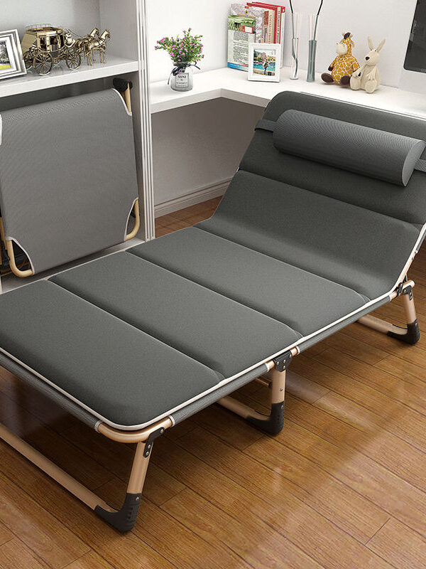 Składane łóżko turystyczne BIZNESOWE, polowe, kanadyjka PREMIUM 75 cm - ciemno szary