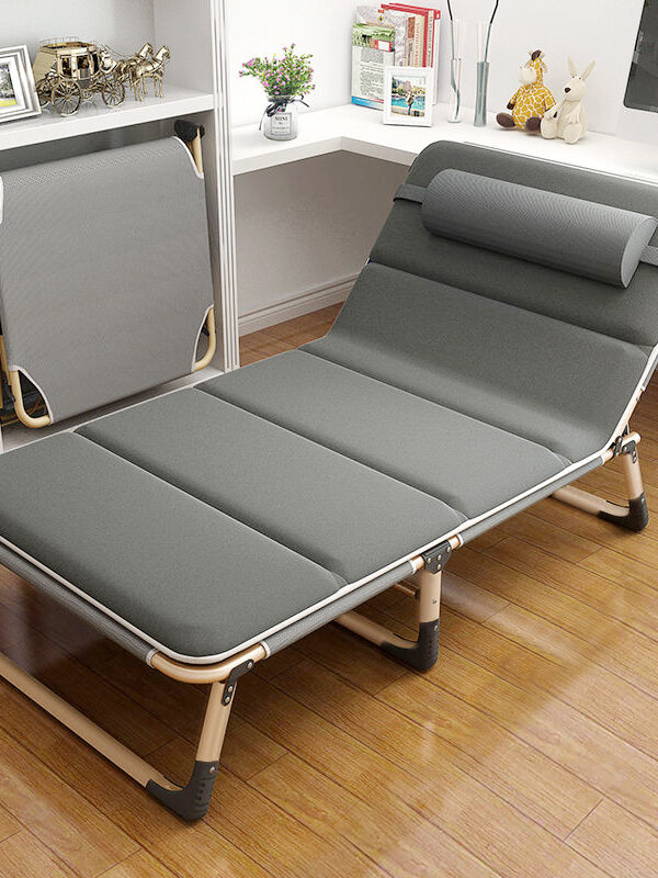 Składane łóżko turystyczne BIZNESOWE, polowe, kanadyjka PREMIUM 75 cm - jasno szary