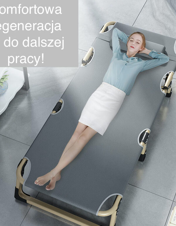 Składane łóżko turystyczne BIZNESOWE, polowe, kanadyjka PREMIUM 75 cm - kolor szary 3