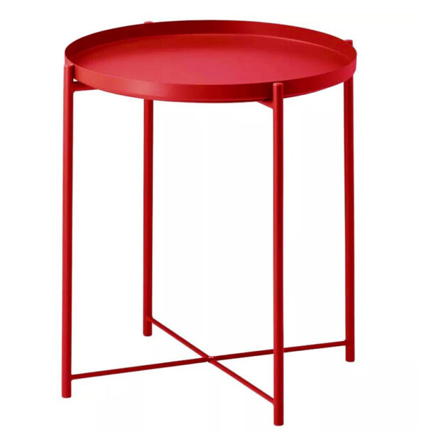 Stolik kawowy,metalowy w skandynawskim stylu Loft - czerwony