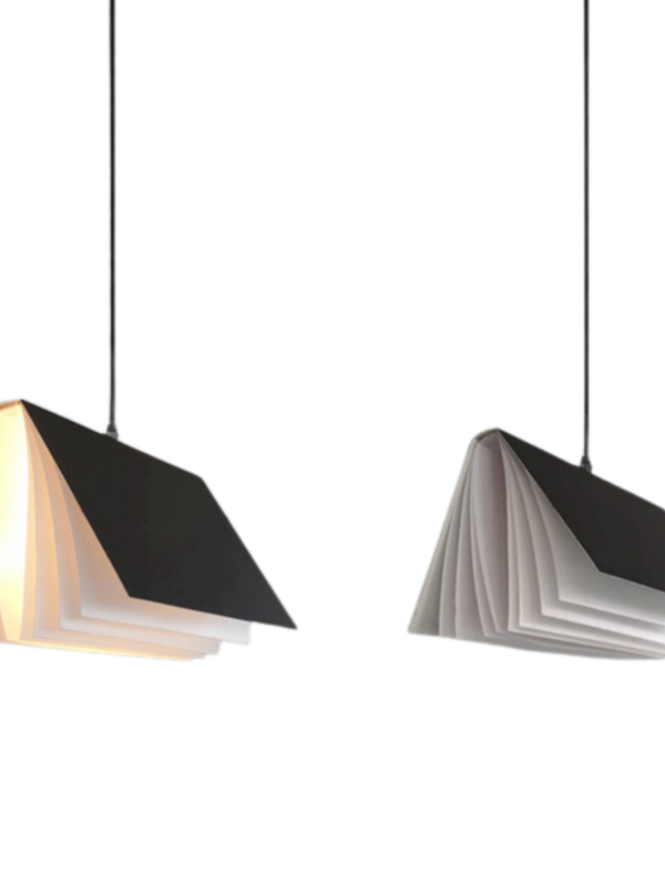 Stylowa lampa wisząca - książka, czarna