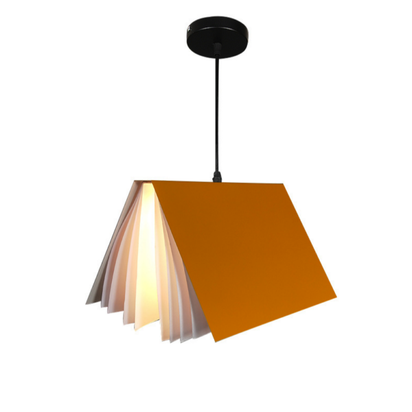 Stylowa lampa wisząca - książka, żółta