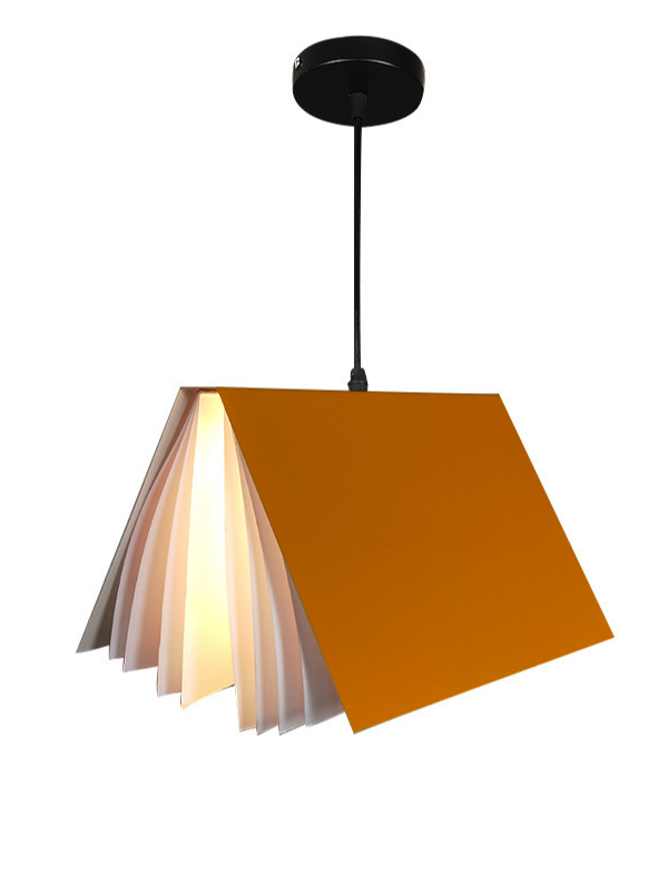 Stylowa lampa wisząca - książka, żółta