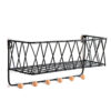 Wisząca półka z wieszakami, styl LOFT- czarna 35,5cm