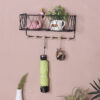 Wisząca półka z wieszakami, styl LOFT- czarna 35,5cm
